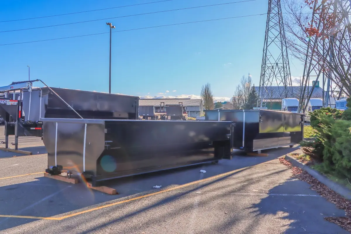 Roll-off dumpster ready for waste disposal at job site for Cleanout Dumpster Rental in Hot Springs Village